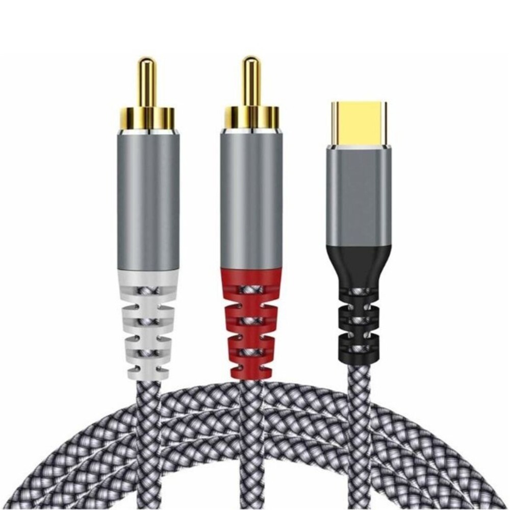USB C to 2 RCA Audio Cable 6.6 Ft Type-C to RCA Male to Male Y RCA Splitter
